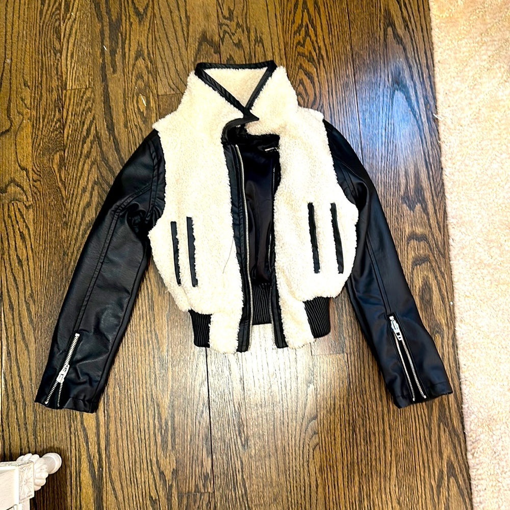 Blank nyc Sherpa and leather jacket